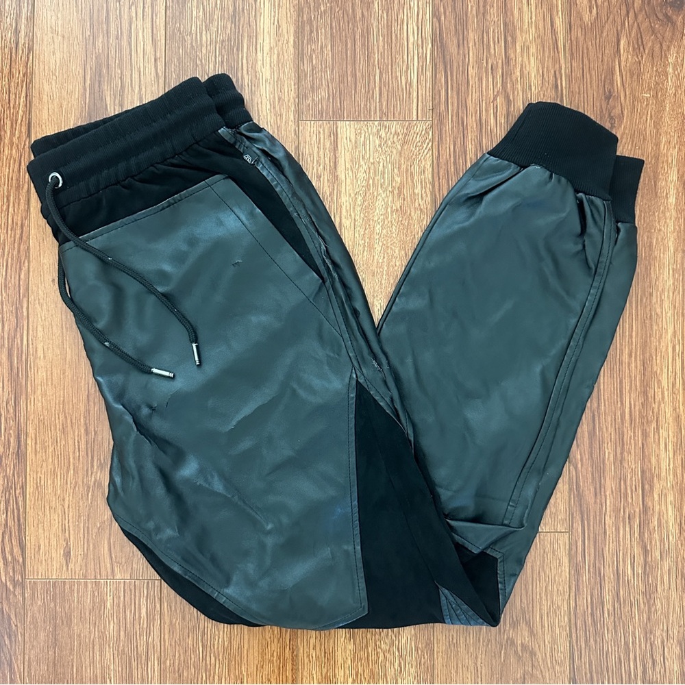 Philipp Plein Leather Jogger Pants Women's XL Illegal Fight Club Straight Cut